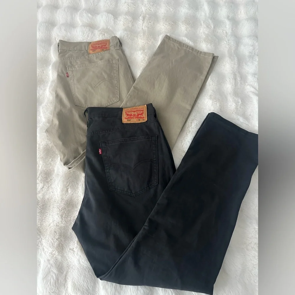 Levi's Men’s Black and Tan Jeans 2 Pairs Sz W36 L32